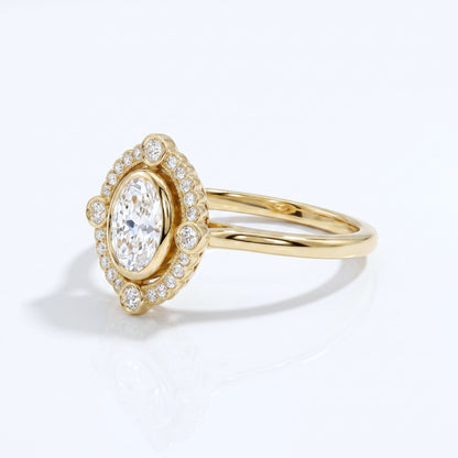 Marquise Swirl Solitaire Engagement Ring – 1 CT Lab Grown Diamond