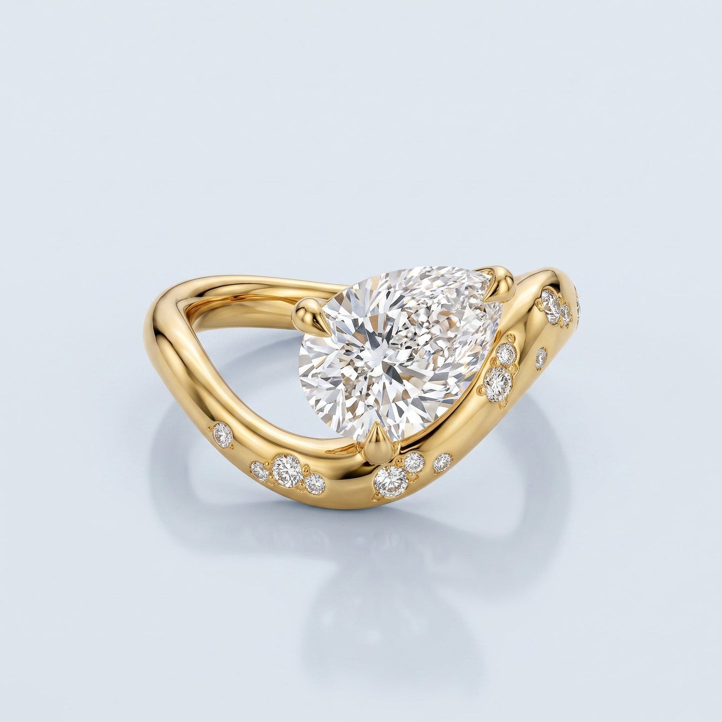 Marquise Swirl Solitaire Engagement Ring – 1 CT Lab Grown Diamond