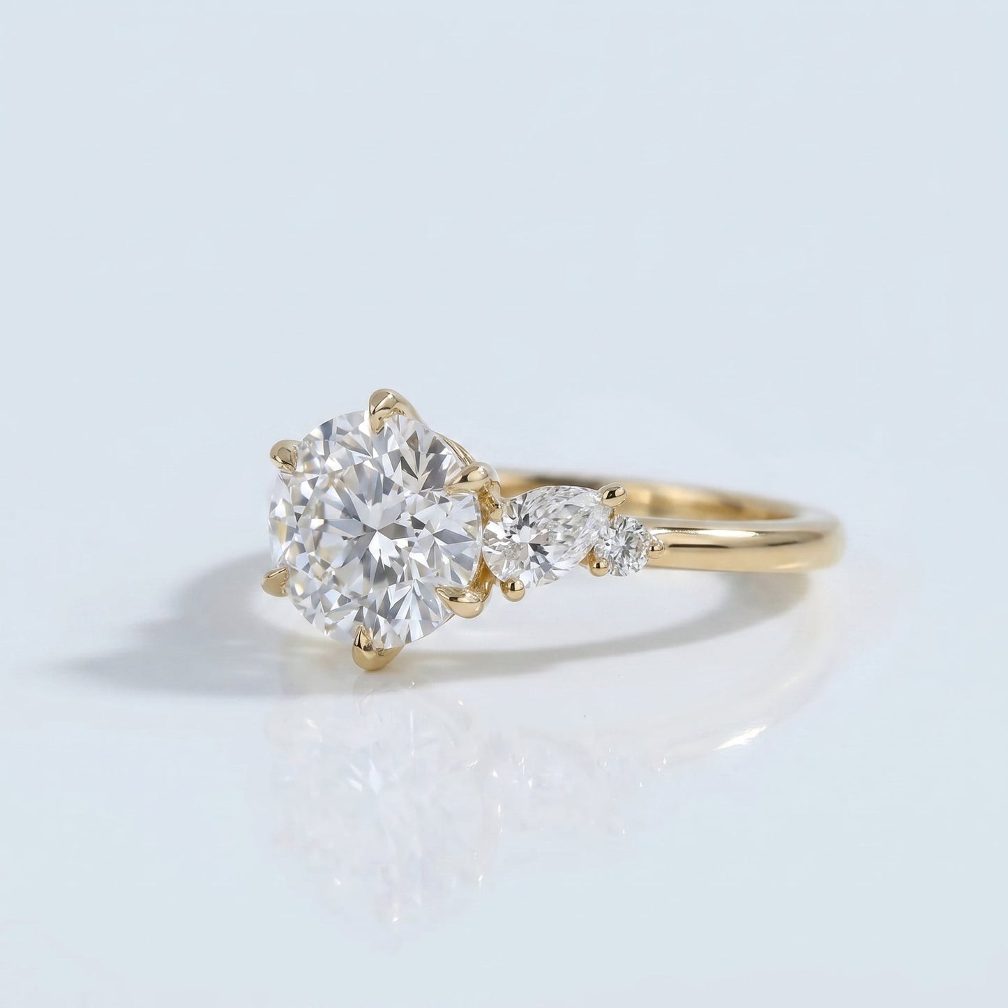 Marquise Swirl Solitaire Engagement Ring – 1 CT Lab Grown Diamond