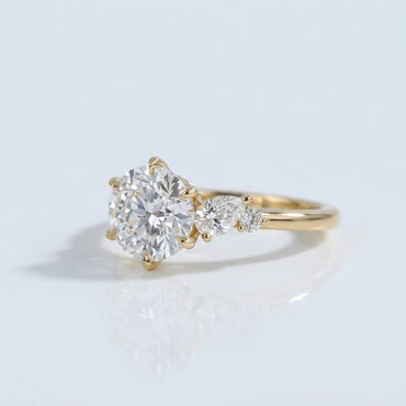 Marquise Swirl Solitaire Engagement Ring – 1 CT Lab Grown Diamond