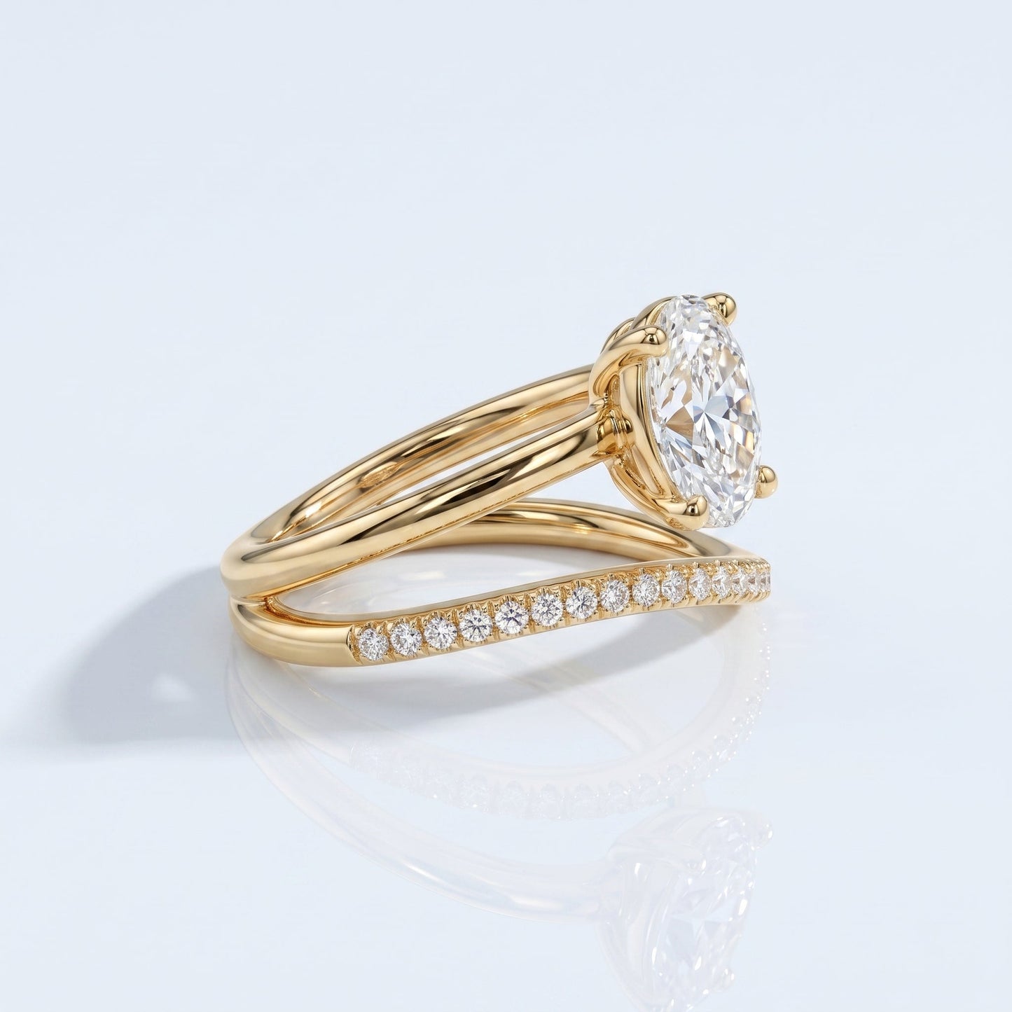 Marquise Swirl Solitaire Engagement Ring – 1 CT Lab Grown Diamond
