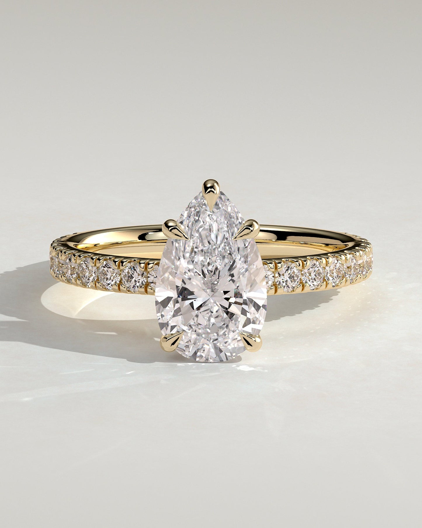 Round Halo, Pave & Split Shank Engagement Ring – 1.93 CT Lab Grown Diamond