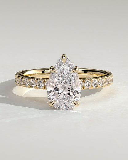 Round Halo, Pave & Split Shank Engagement Ring – 1.93 CT Lab Grown Diamond