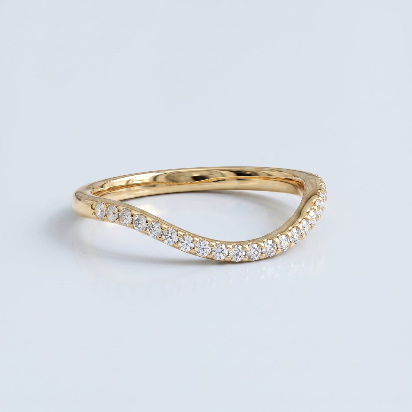 0.2 TCW Round Diamond Half Eternity DEF/VVS Lab Grown Wedding Band