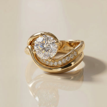 1.0 CT Round Solitaire Moissanite Diamond Bridal Ring Set