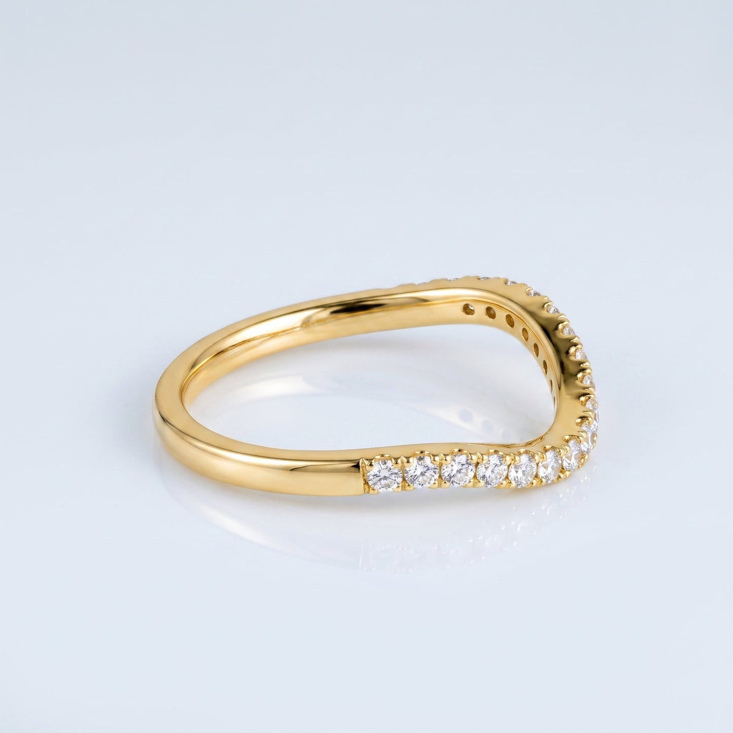 0.2 TCW Round Diamond Half Eternity DEF/VVS Lab Grown Wedding Band