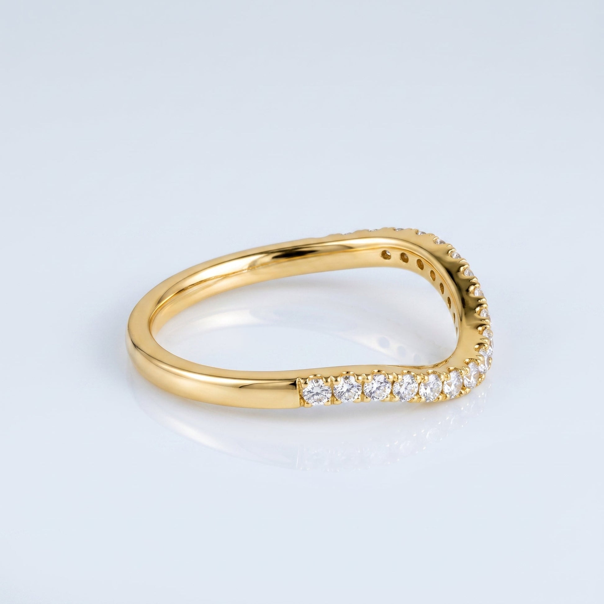 0.2 TCW Round Diamond Half Eternity DEF/VVS Lab Grown Wedding Band