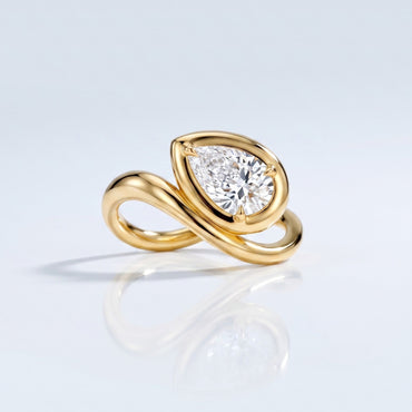 Marquise Swirl Solitaire Engagement Ring – 1 CT Lab Grown Diamond
