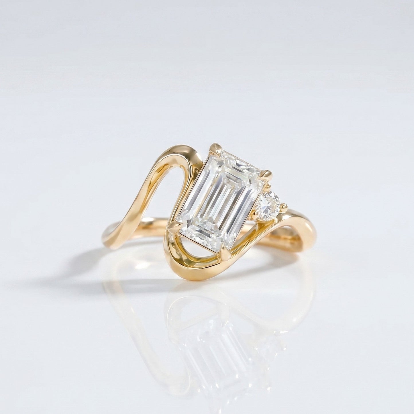 Marquise Swirl Solitaire Engagement Ring – 1 CT Lab Grown Diamond