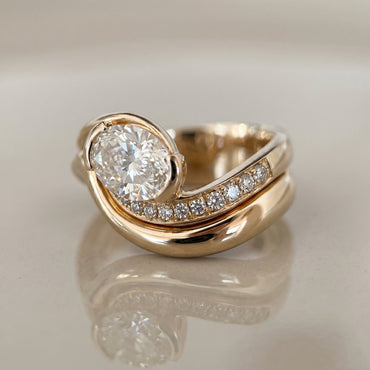 1.0 CT Round Solitaire Moissanite Diamond Bridal Ring Set