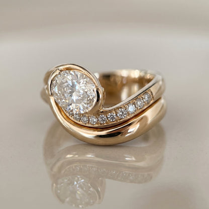 1.0 CT Round Solitaire Moissanite Diamond Bridal Ring Set