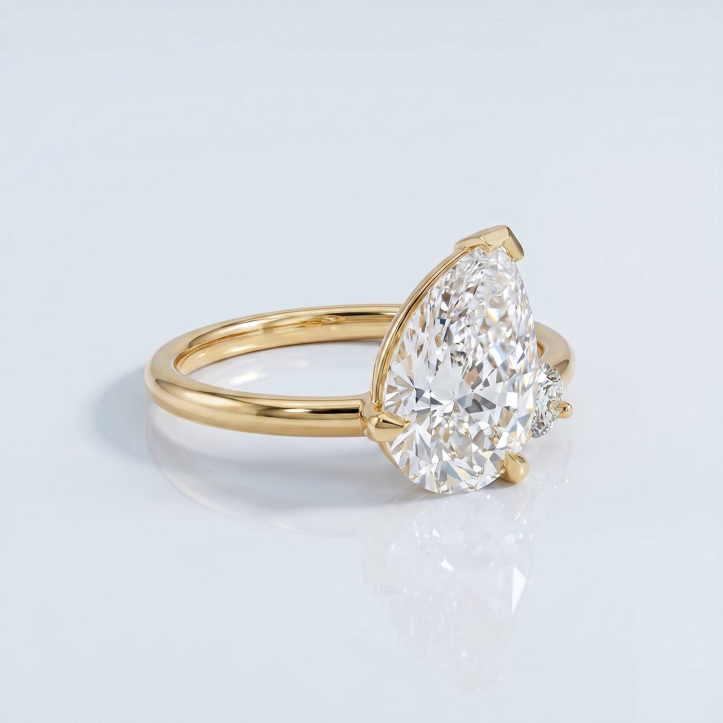 Marquise Swirl Solitaire Engagement Ring – 1 CT Lab Grown Diamond