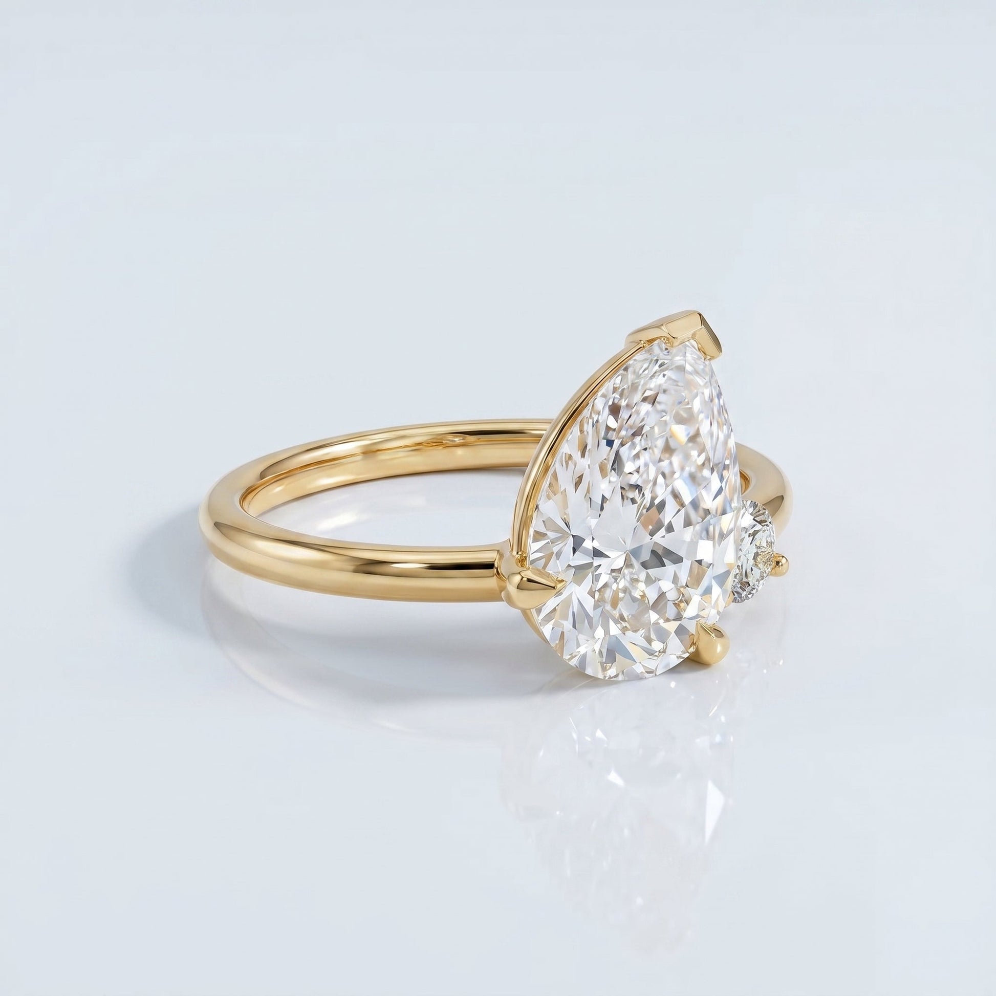 Marquise Swirl Solitaire Engagement Ring – 1 CT Lab Grown Diamond