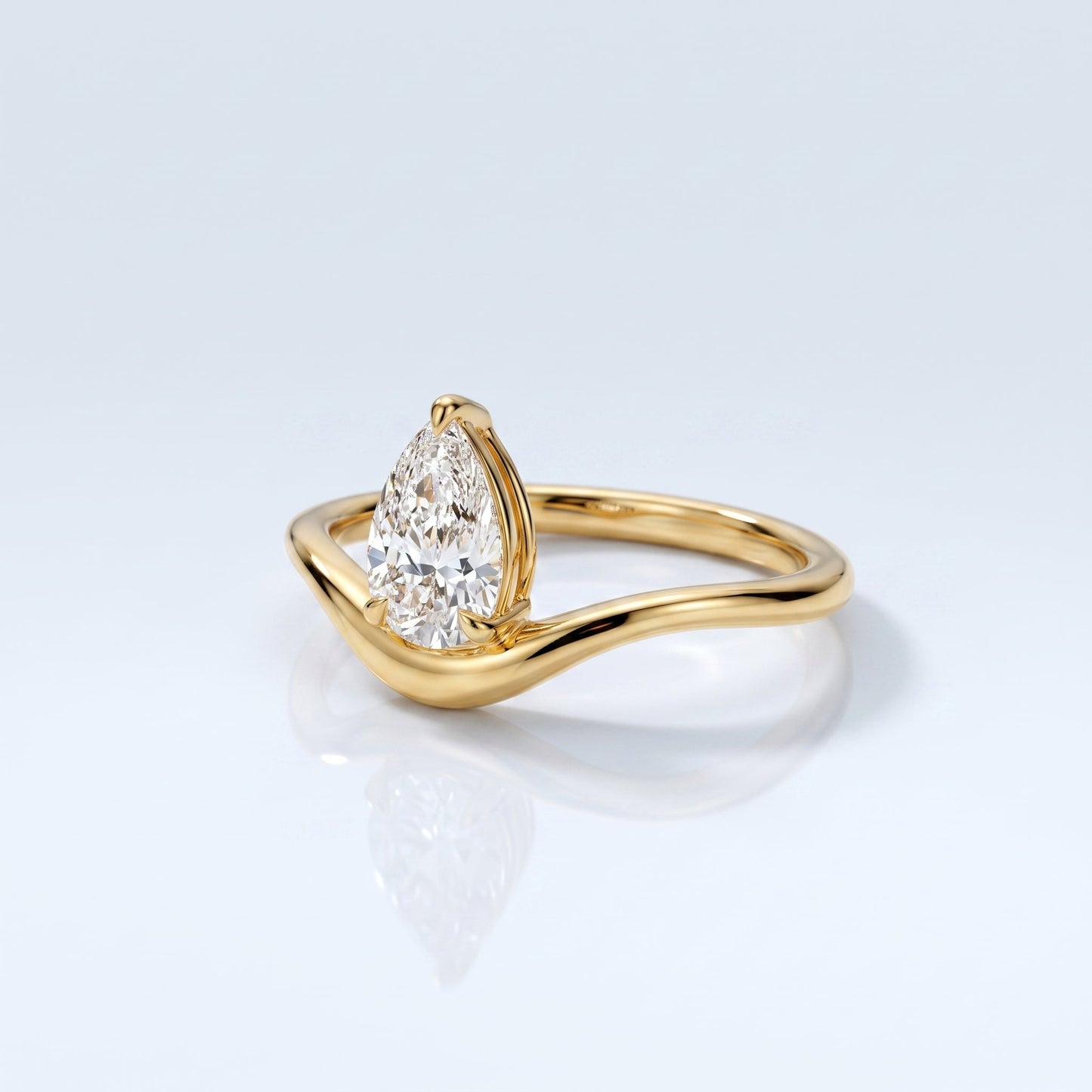 Marquise Swirl Solitaire Engagement Ring – 1 CT Lab Grown Diamond