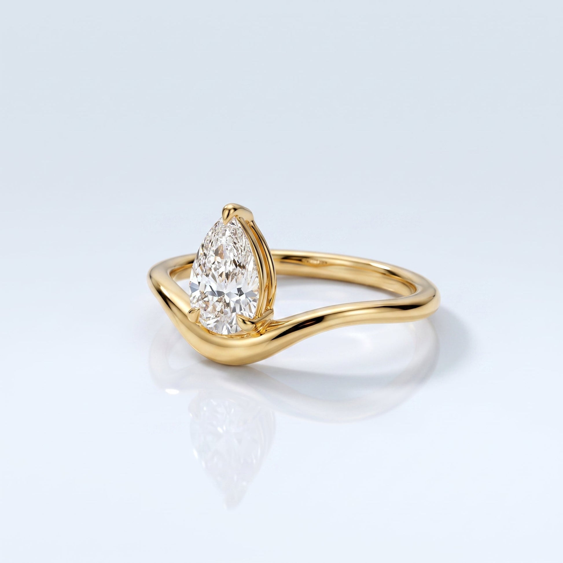 Marquise Swirl Solitaire Engagement Ring – 1 CT Lab Grown Diamond