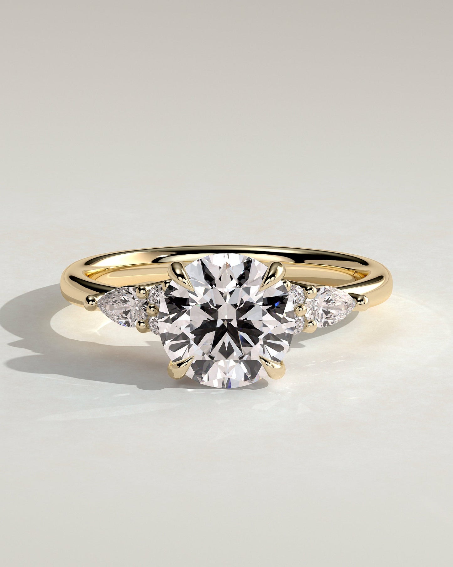 Round Halo, Pave & Split Shank Engagement Ring – 1.93 CT Lab Grown Diamond
