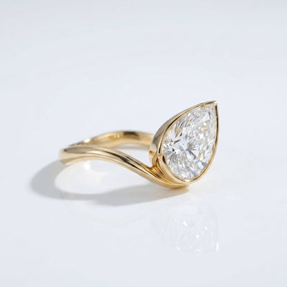 Marquise Swirl Solitaire Engagement Ring – 1 CT Lab Grown Diamond