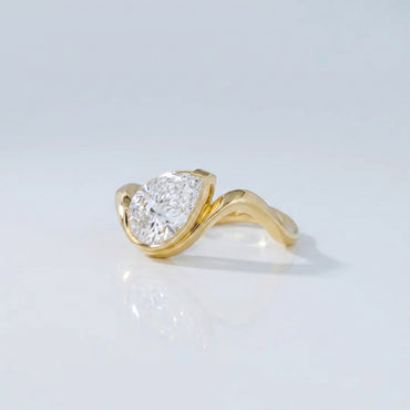 Marquise Swirl Solitaire Engagement Ring – 1 CT Lab Grown Diamond