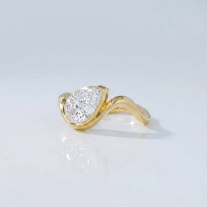Marquise Swirl Solitaire Engagement Ring – 1 CT Lab Grown Diamond