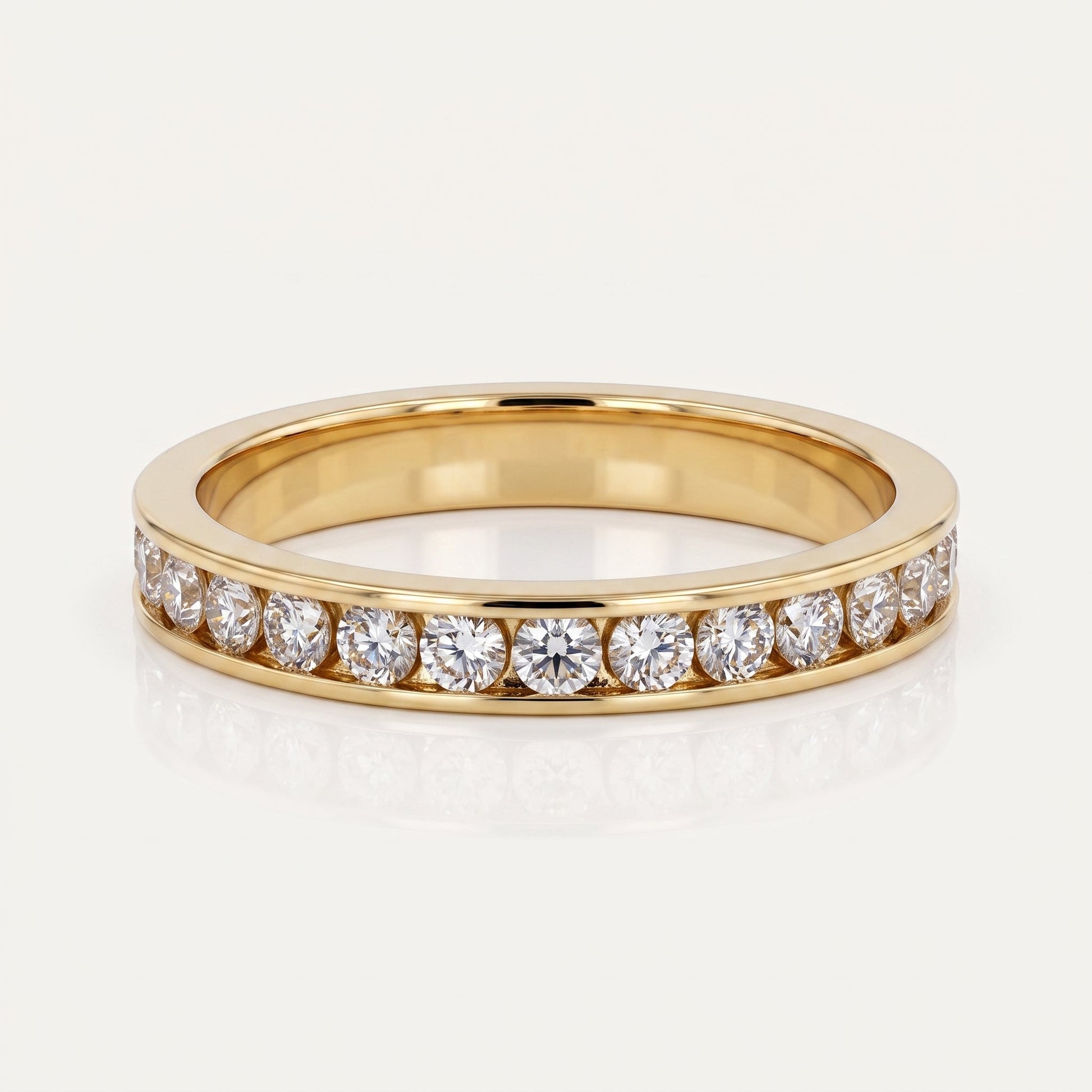 0.2 TCW Round Diamond Half Eternity DEF/VVS Lab Grown Wedding Band