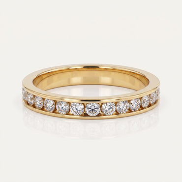 0.2 TCW Round Diamond Half Eternity DEF/VVS Lab Grown Wedding Band