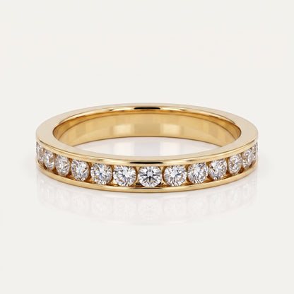 0.2 TCW Round Diamond Half Eternity DEF/VVS Lab Grown Wedding Band
