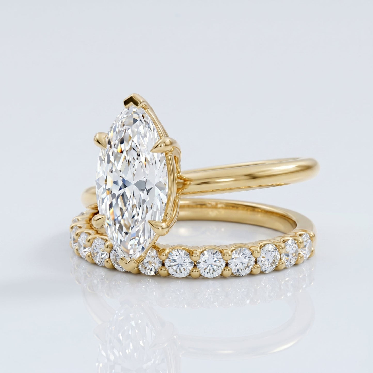 Marquise Swirl Solitaire Engagement Ring – 1 CT Lab Grown Diamond