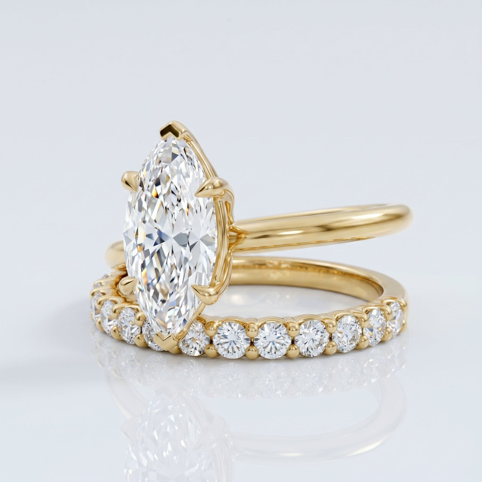 Marquise Swirl Solitaire Engagement Ring – 1 CT Lab Grown Diamond