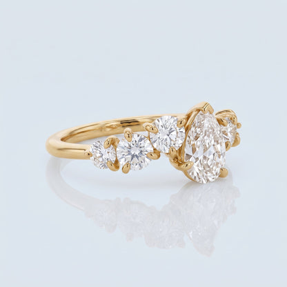 Marquise Swirl Solitaire Engagement Ring – 1 CT Lab Grown Diamond