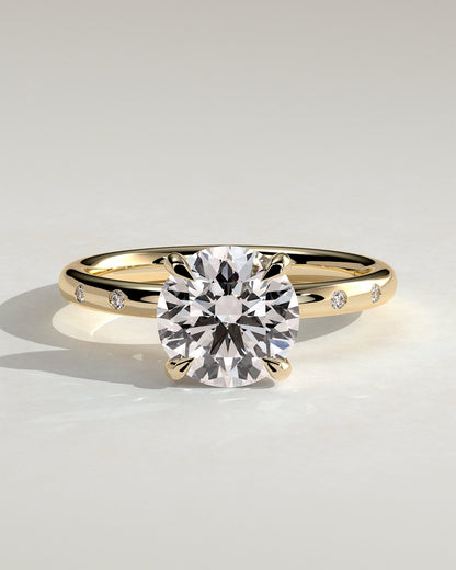 Round Halo, Pave & Split Shank Engagement Ring – 1.93 CT Lab Grown Diamond
