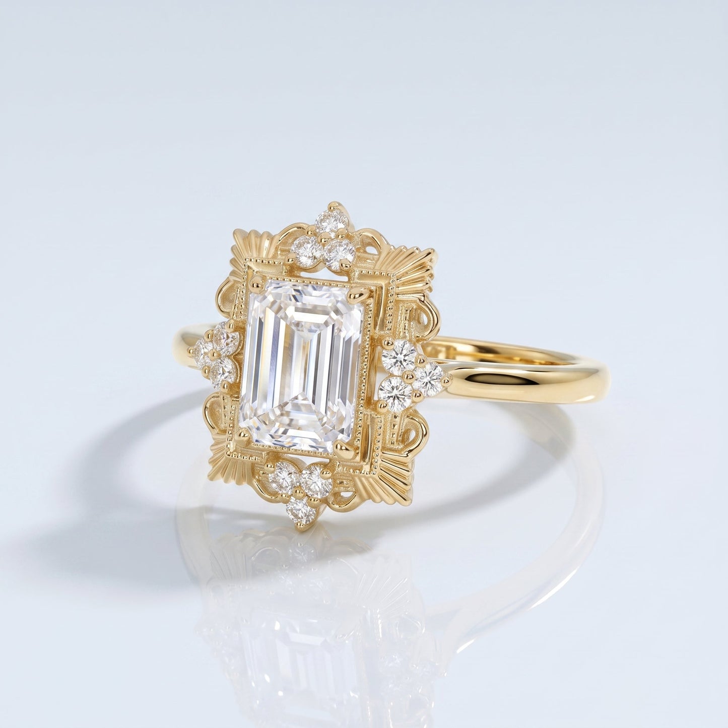 Marquise Swirl Solitaire Engagement Ring – 1 CT Lab Grown Diamond