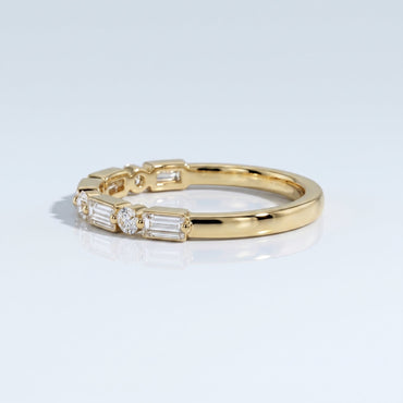 0.2 TCW Round Diamond Half Eternity DEF/VVS Lab Grown Wedding Band