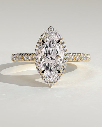 Round Halo, Pave & Split Shank Engagement Ring – 1.93 CT Lab Grown Diamond