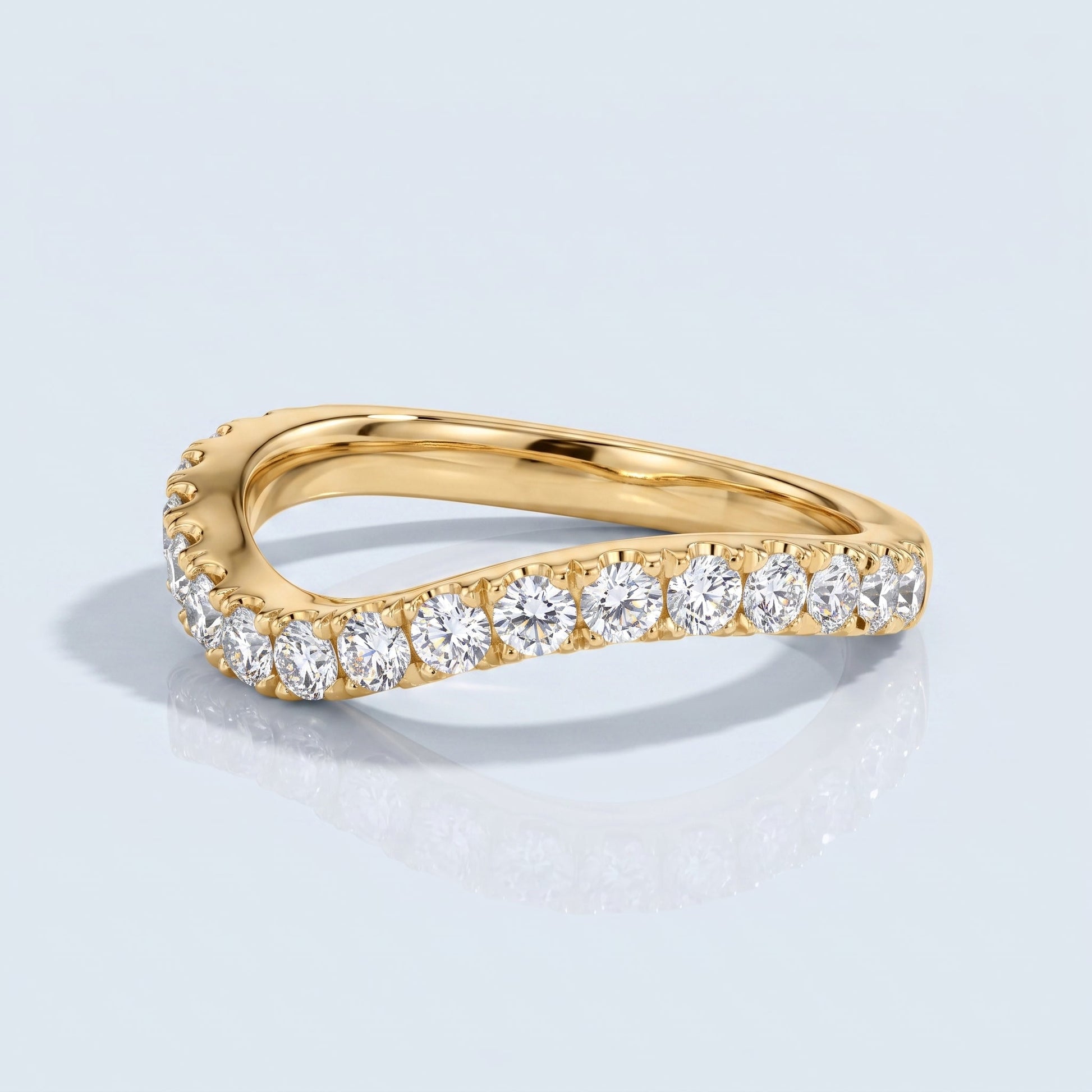 0.2 TCW Round Diamond Half Eternity DEF/VVS Lab Grown Wedding Band