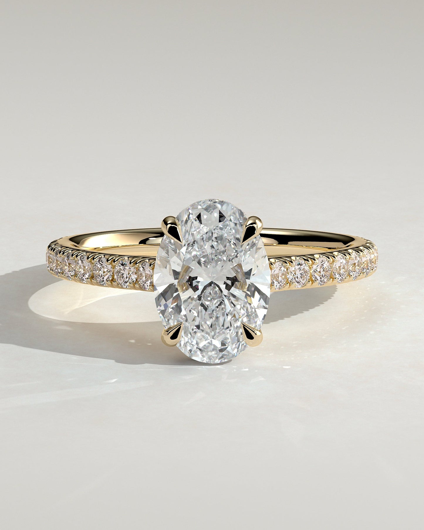 Round Halo, Pave & Split Shank Engagement Ring – 1.93 CT Lab Grown Diamond