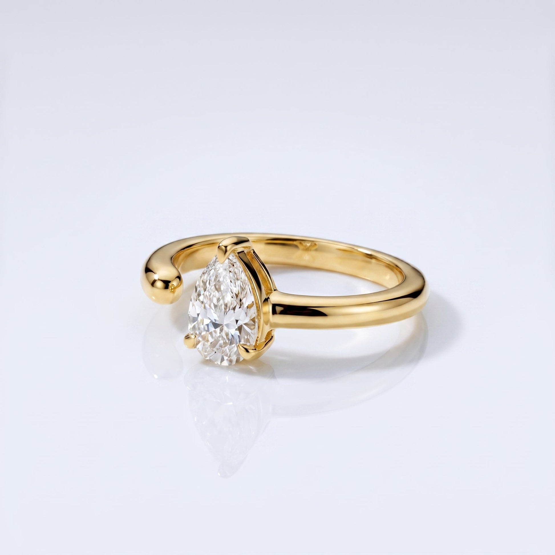 Marquise Swirl Solitaire Engagement Ring – 1 CT Lab Grown Diamond