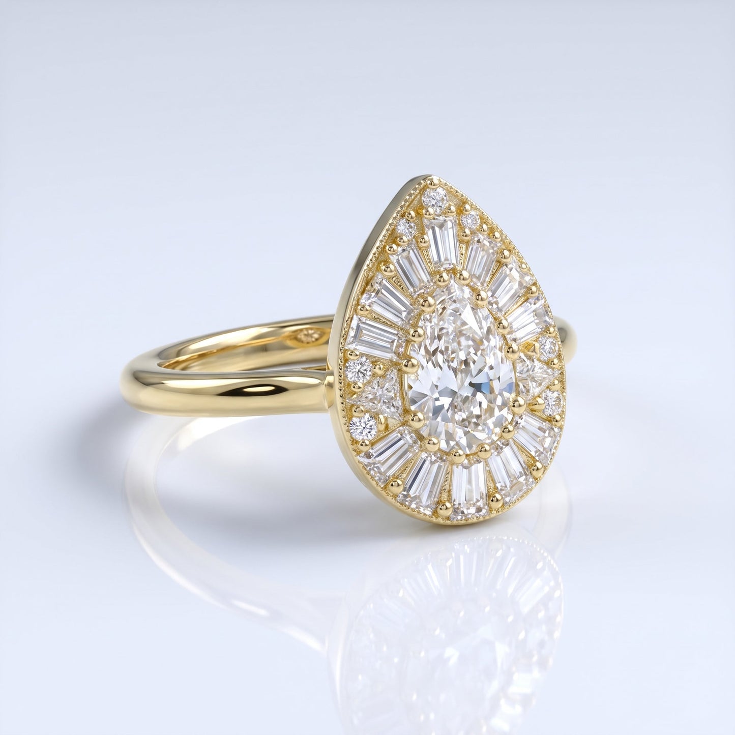 Marquise Swirl Solitaire Engagement Ring – 1 CT Lab Grown Diamond