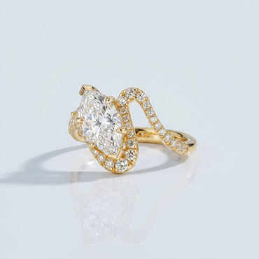 Marquise Swirl Solitaire Engagement Ring – 1 CT Lab Grown Diamond