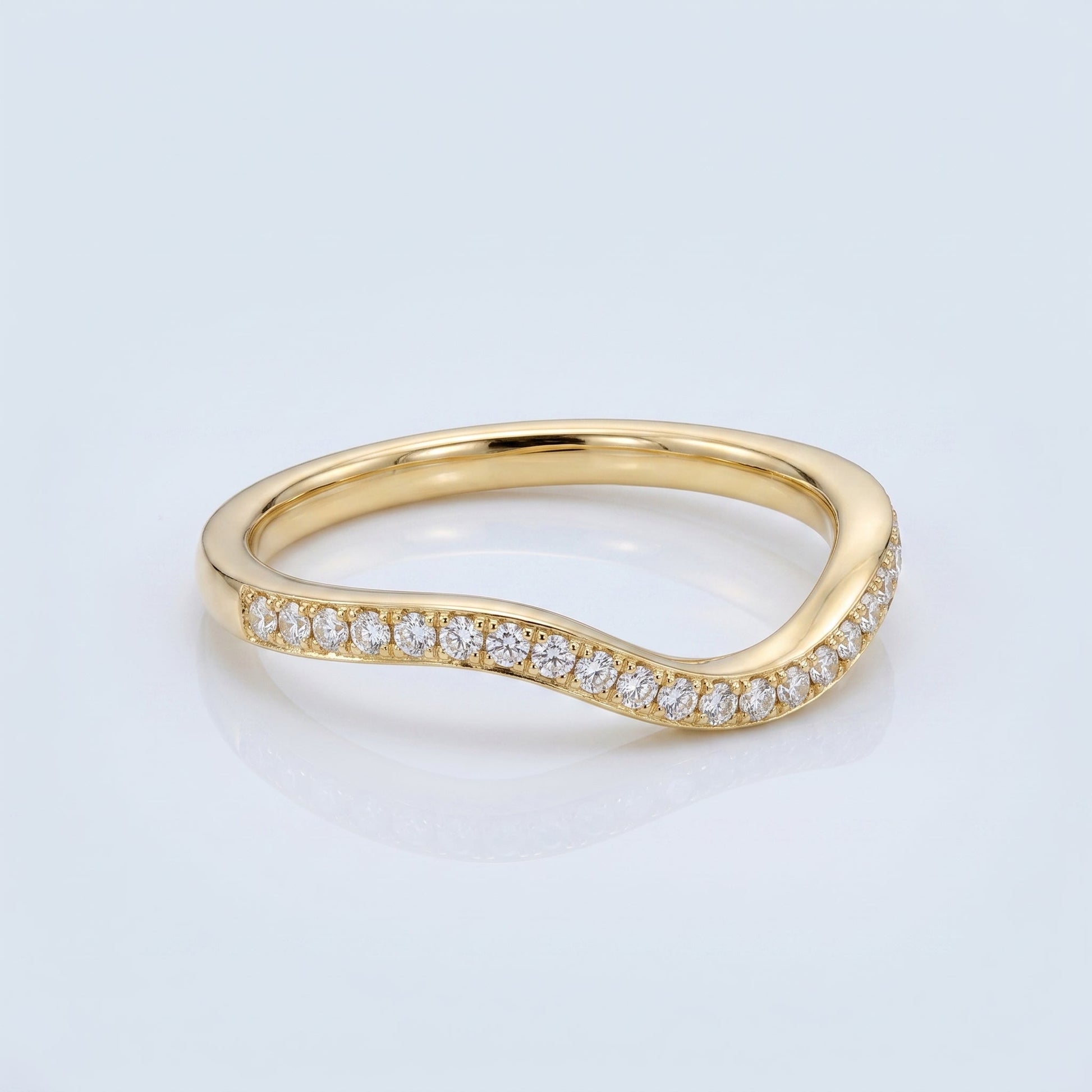 0.2 TCW Round Diamond Half Eternity DEF/VVS Lab Grown Wedding Band
