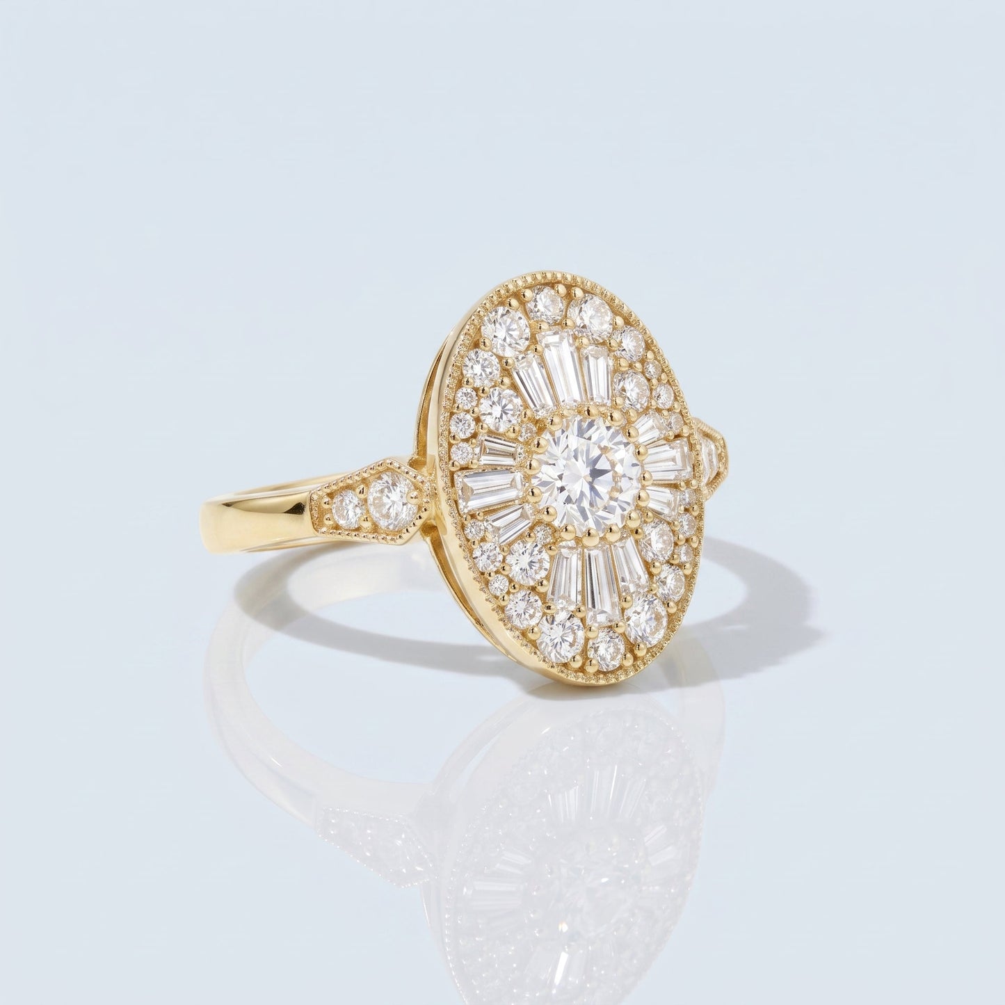 Marquise Swirl Solitaire Engagement Ring – 1 CT Lab Grown Diamond