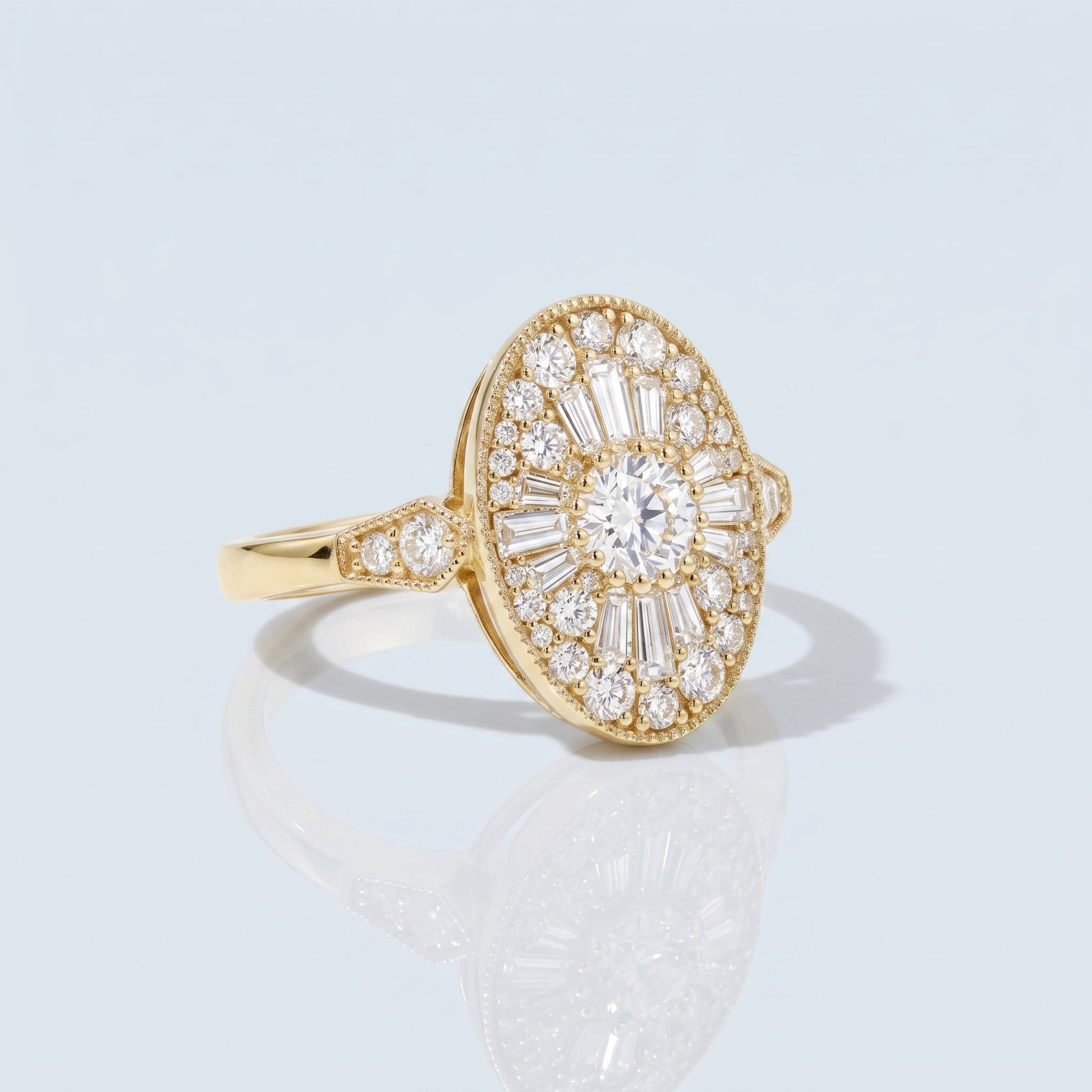 Marquise Swirl Solitaire Engagement Ring – 1 CT Lab Grown Diamond