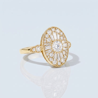 Marquise Swirl Solitaire Engagement Ring – 1 CT Lab Grown Diamond