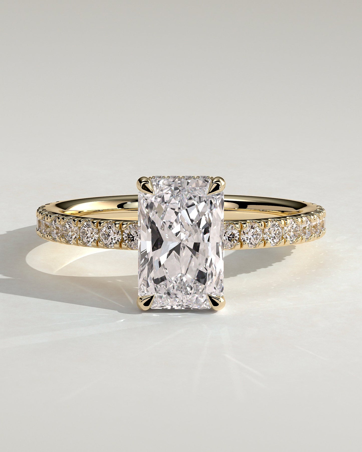 Round Halo, Pave & Split Shank Engagement Ring – 1.93 CT Lab Grown Diamond