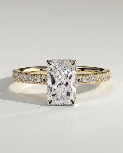 Round Halo, Pave & Split Shank Engagement Ring – 1.93 CT Lab Grown Diamond