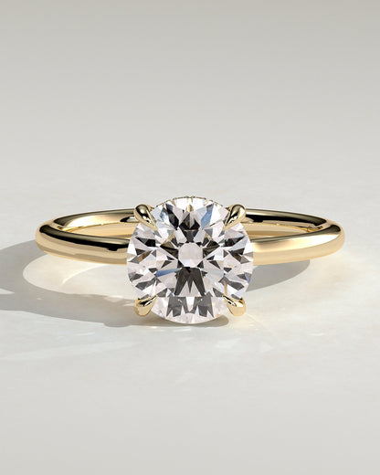 Round Halo, Pave & Split Shank Engagement Ring – 1.93 CT Lab Grown Diamond