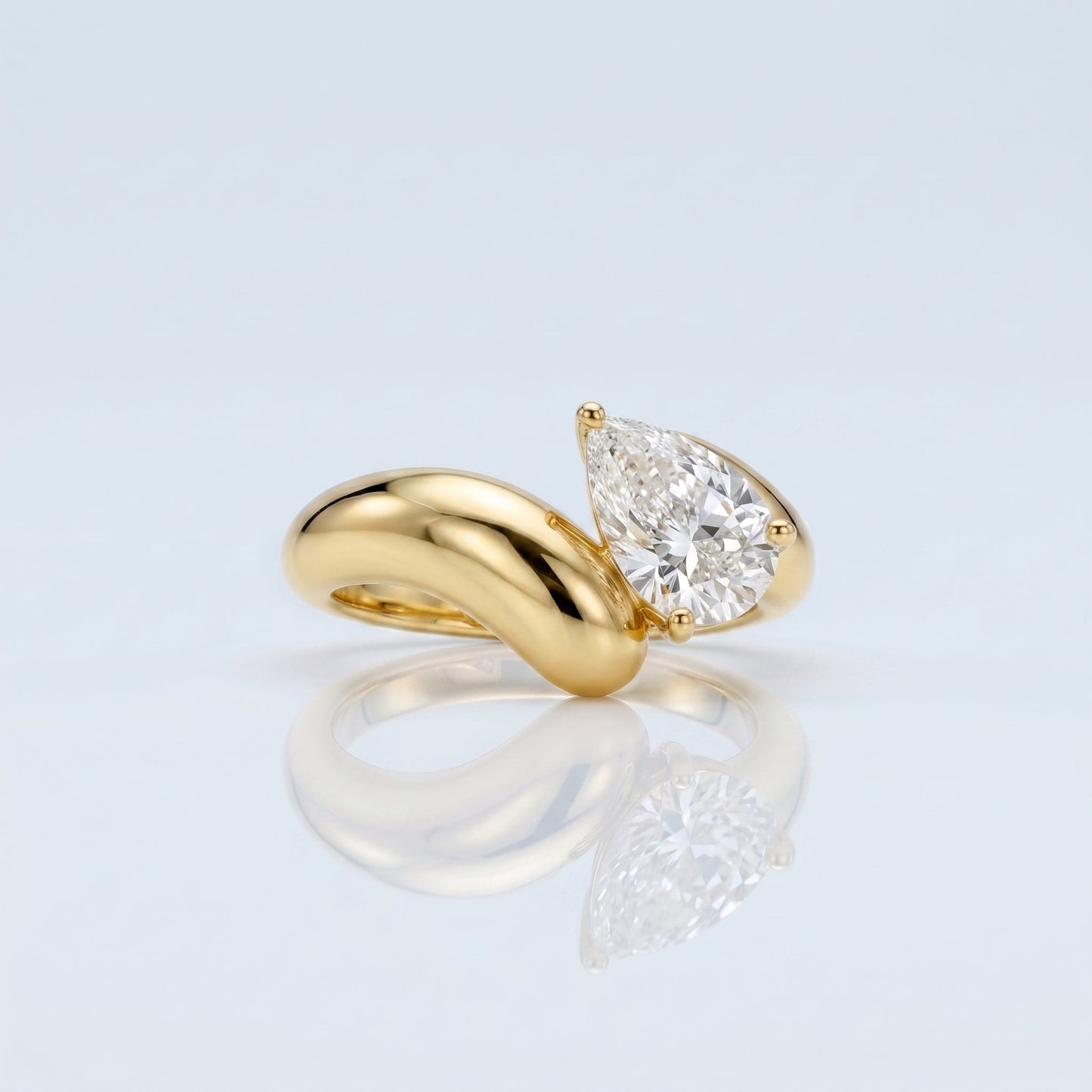 Marquise Swirl Solitaire Engagement Ring – 1 CT Lab Grown Diamond