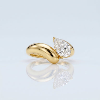 Marquise Swirl Solitaire Engagement Ring – 1 CT Lab Grown Diamond