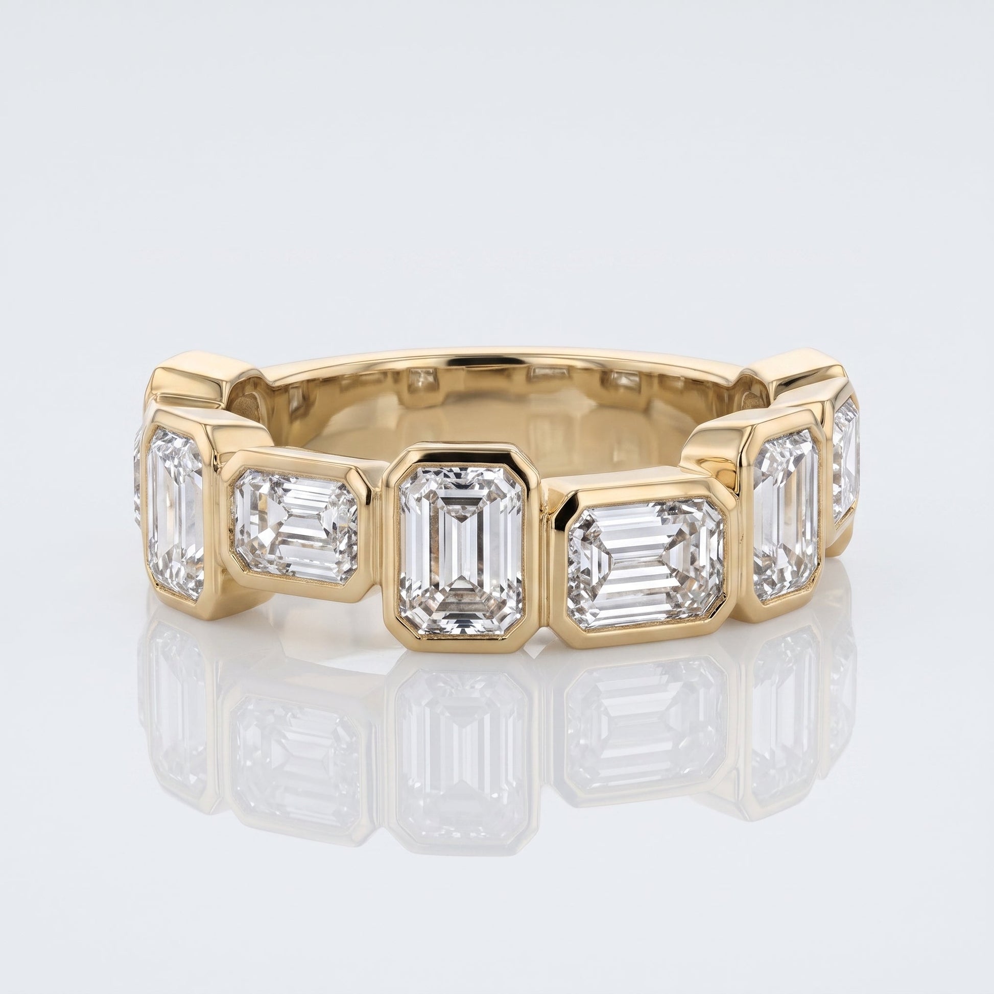 0.2 TCW Round Diamond Half Eternity DEF/VVS Lab Grown Wedding Band
