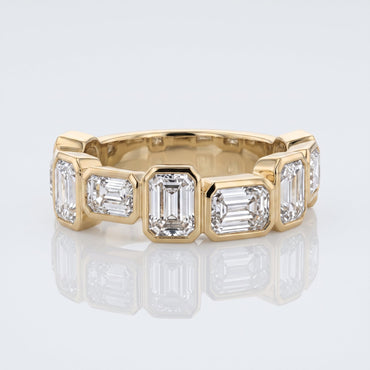 0.2 TCW Round Diamond Half Eternity DEF/VVS Lab Grown Wedding Band