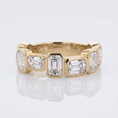 0.2 TCW Round Diamond Half Eternity DEF/VVS Lab Grown Wedding Band
